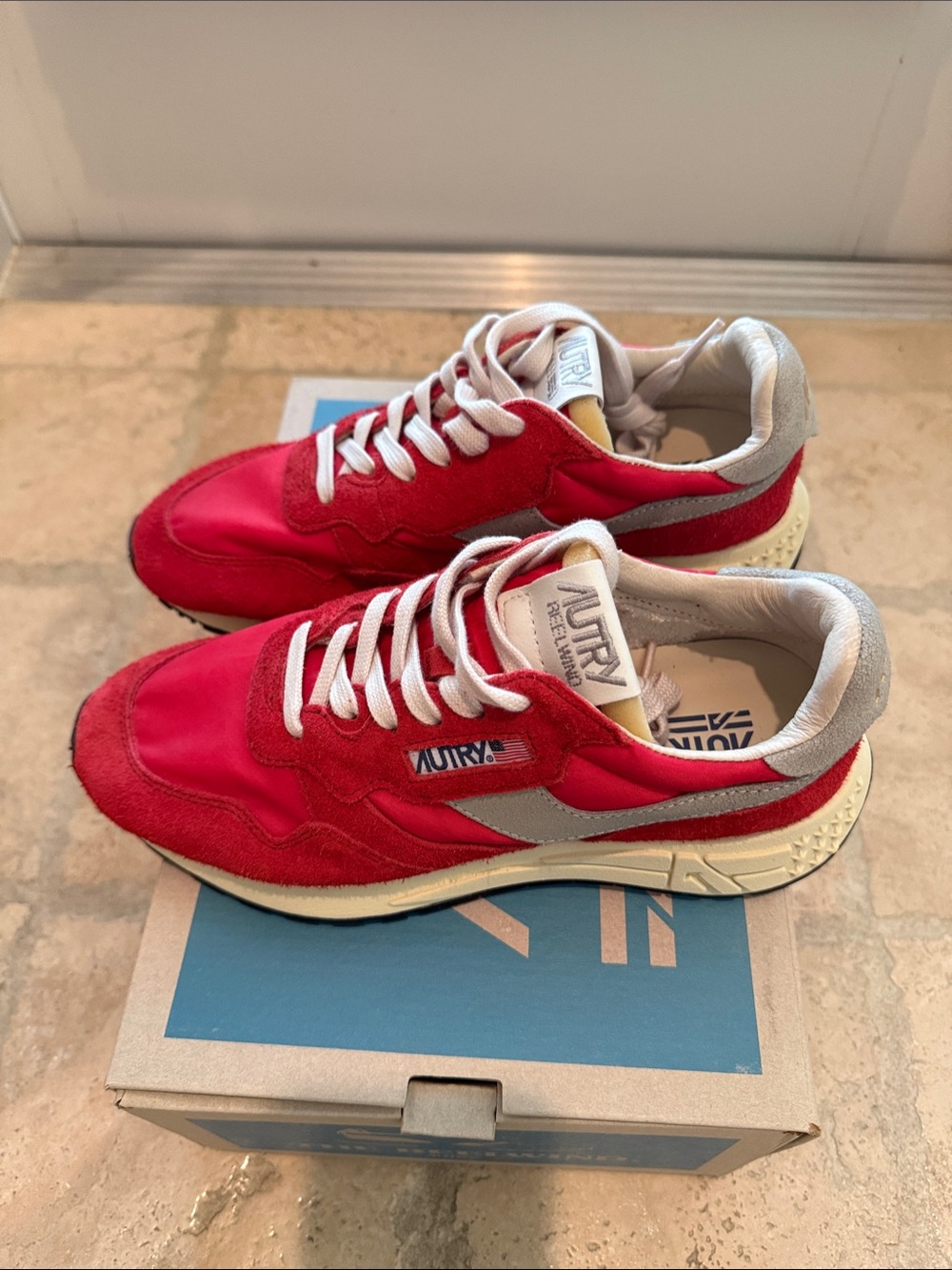 Autry Women’s Red & Gray Retro Runner Sneakers